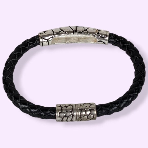 Premier Designs Black Braided Leather Bracelet - Picture 4 of 6